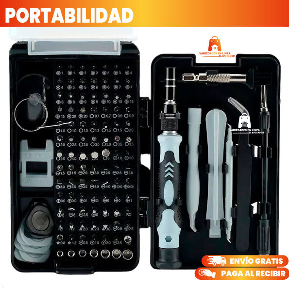 KIT DE DESARMADORES MULTIUSOS 110 PIEZAS