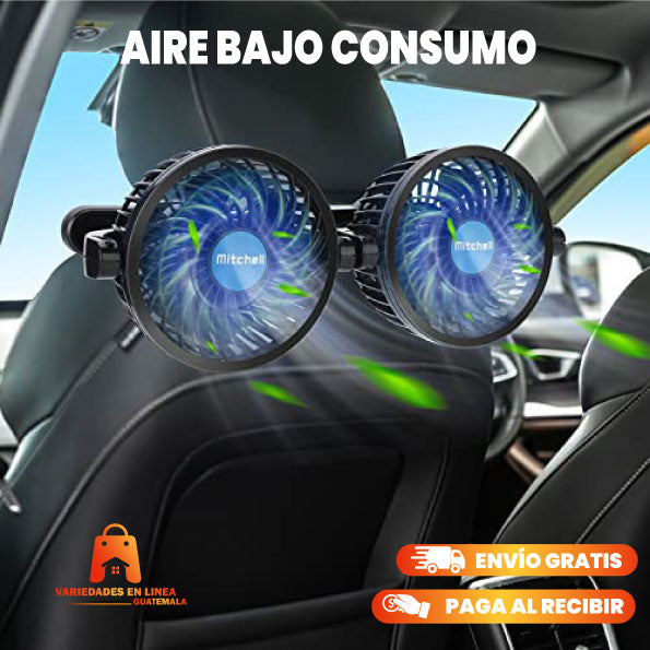 VENTILADOR DOBLE PARA CARRO 360°