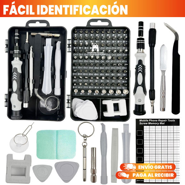 KIT DE DESARMADORES MULTIUSOS 110 PIEZAS