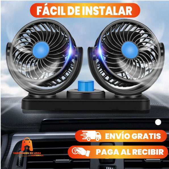 VENTILADOR DOBLE PARA CARRO 360°