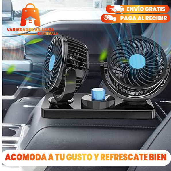 VENTILADOR DOBLE PARA CARRO 360°