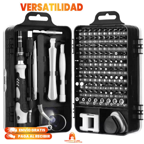 KIT DE DESARMADORES MULTIUSOS 110 PIEZAS