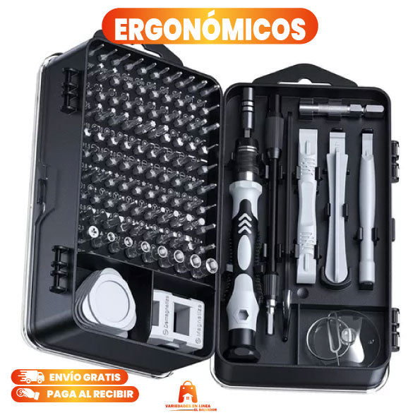 KIT DE DESARMADORES MULTIUSOS 110 PIEZAS