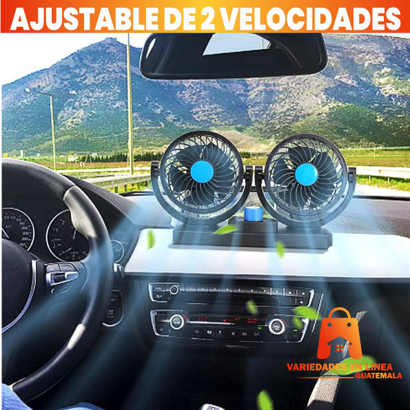 VENTILADOR DOBLE PARA CARRO 360°