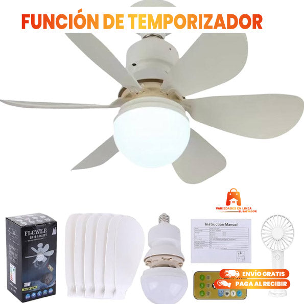 LÁMPARA VENTILADOR DE 6 ASPAS